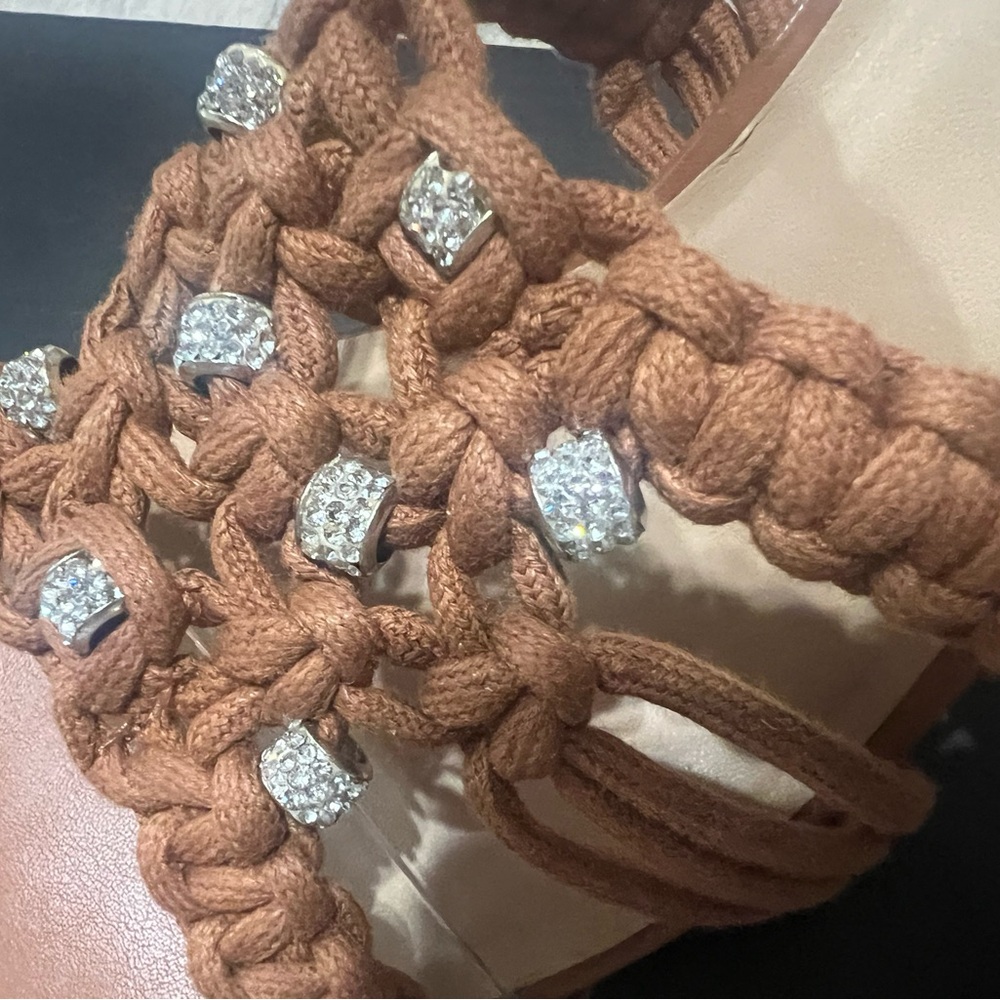 INC International Concepts Women's Tan Braided Heels - Picture 4 of 7